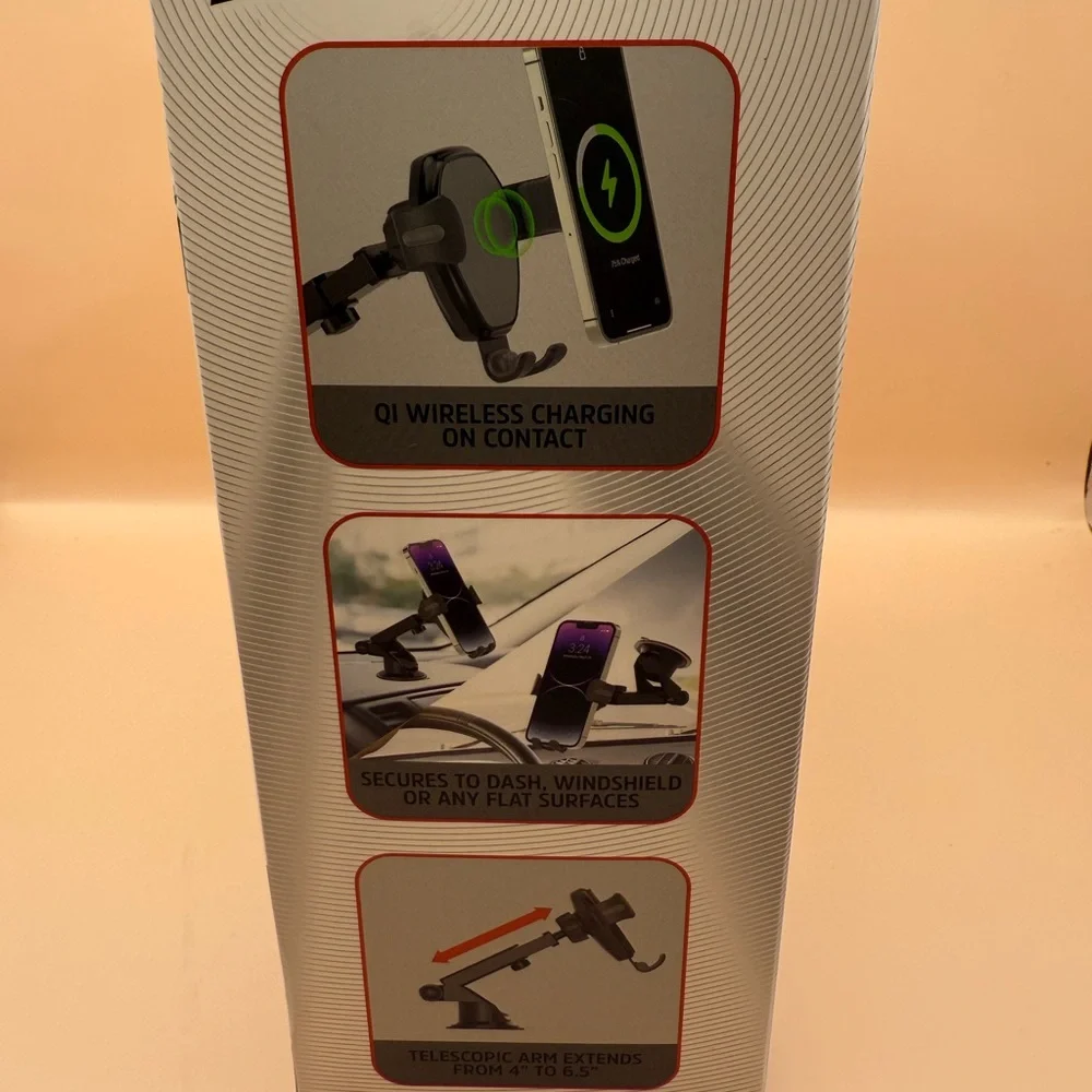 Energizer New-Wireless Fast Charging Gravity Grip Mount - Black
